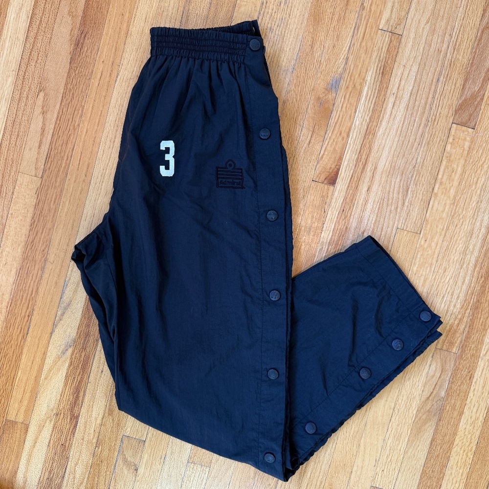 Vintage Admiral 90s tearaway track pants — navy, #3 graphic